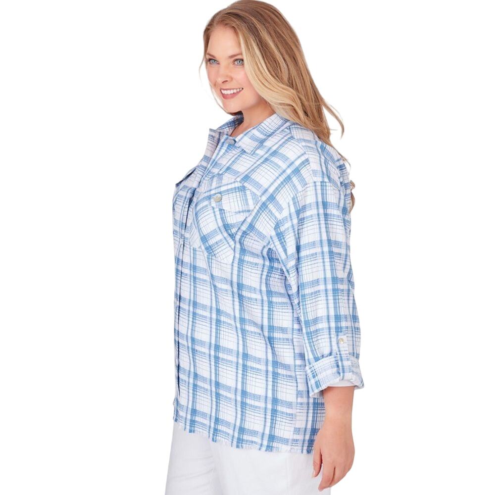 Ruby Rd. Button Front Shirt Collar Light Weight P… - image 2